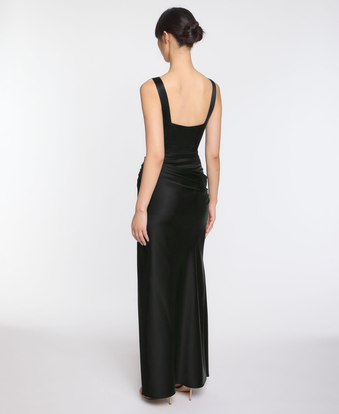 Женское платье Marchesa Notte Strappy Bustier Corset Detail Gown, цвет: Чёрный — фото 4