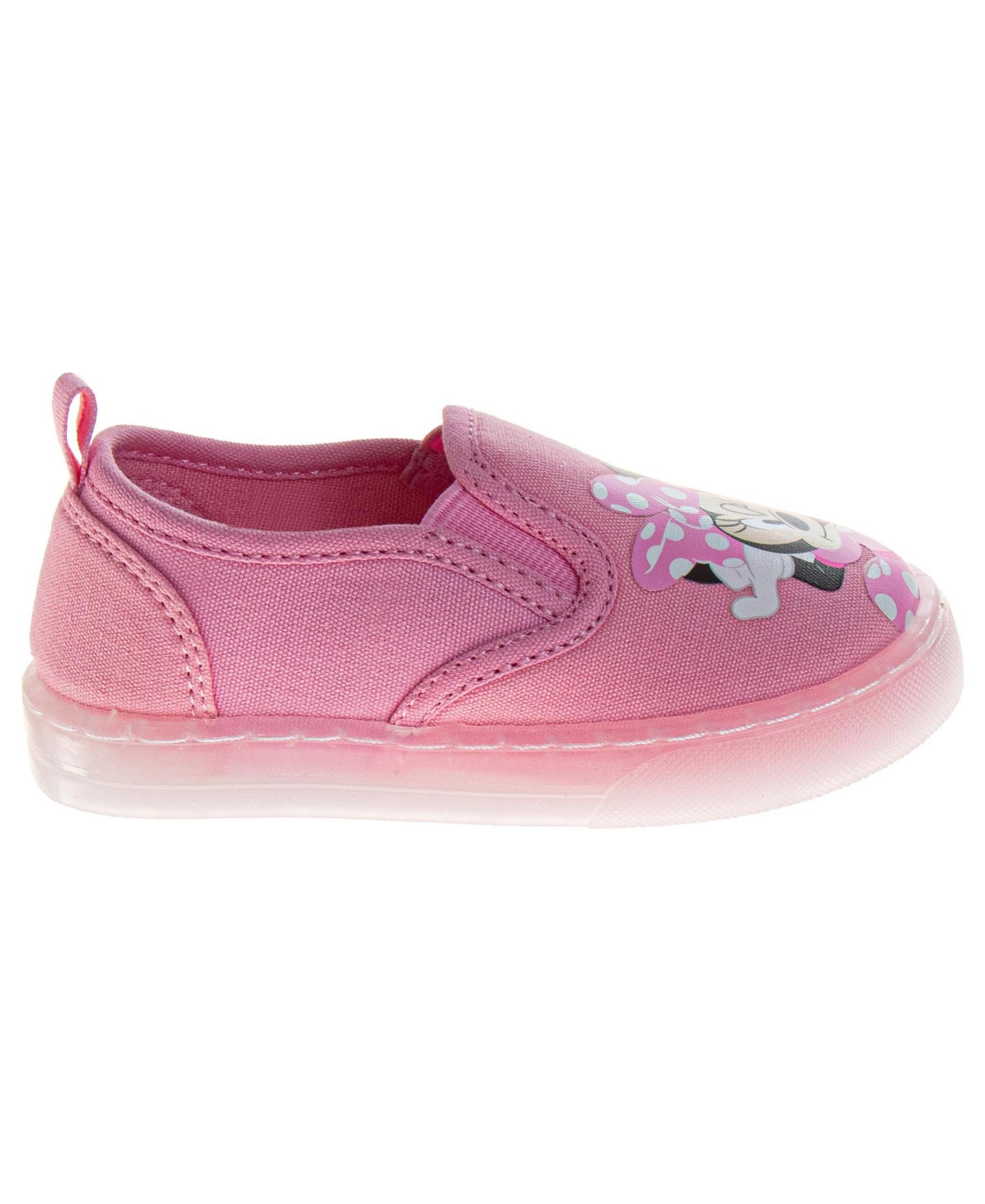 Детские кроссовки Minnie Mouse Slip On Canvas Girls Polka Dot No Lace Everyday Wear Comfortable Durable Sole для девочек, цвет: Розовый — фото 2