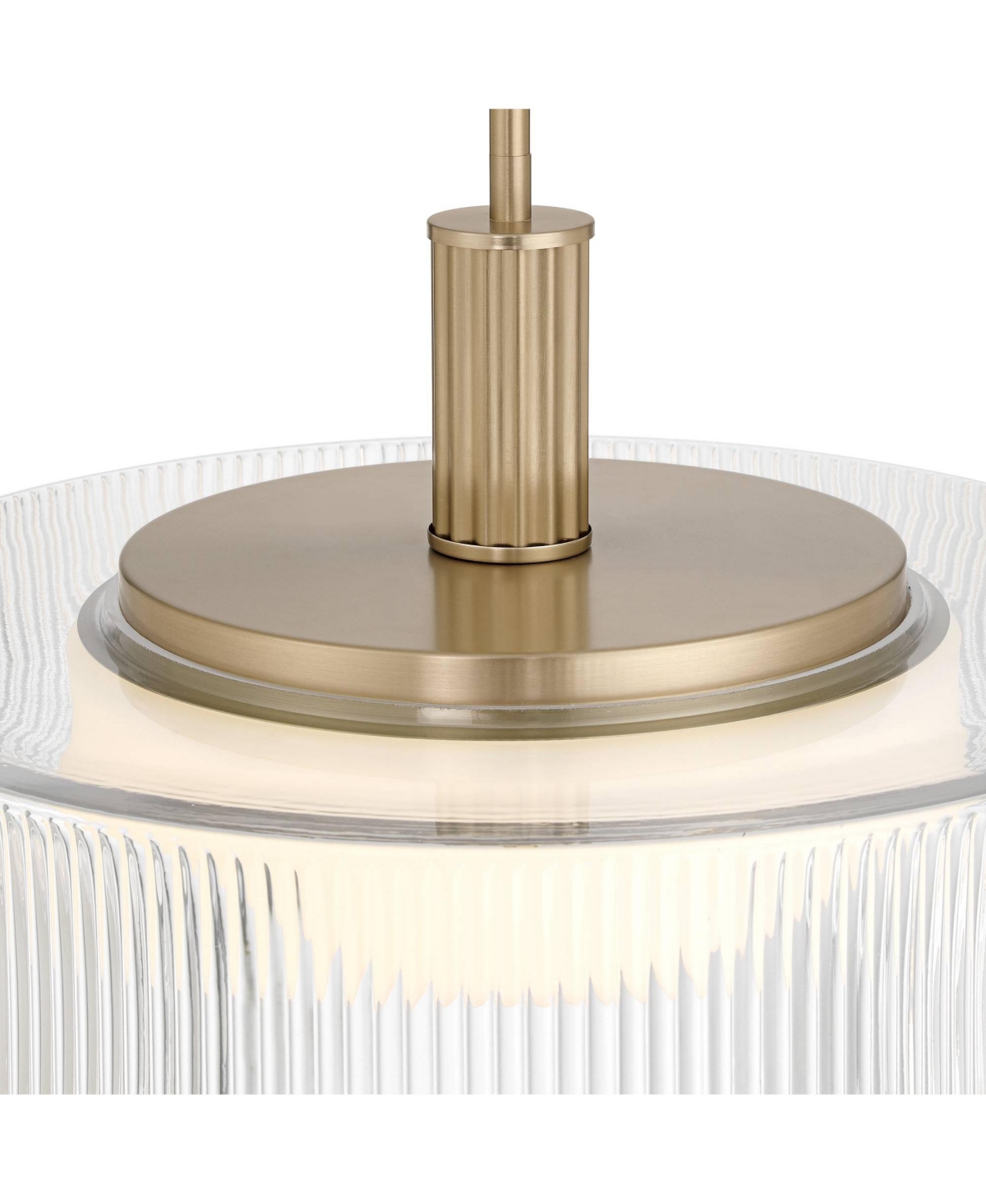 Possini Euro Design Gloria Wide Satin Brass and Glass Led Pendant Light