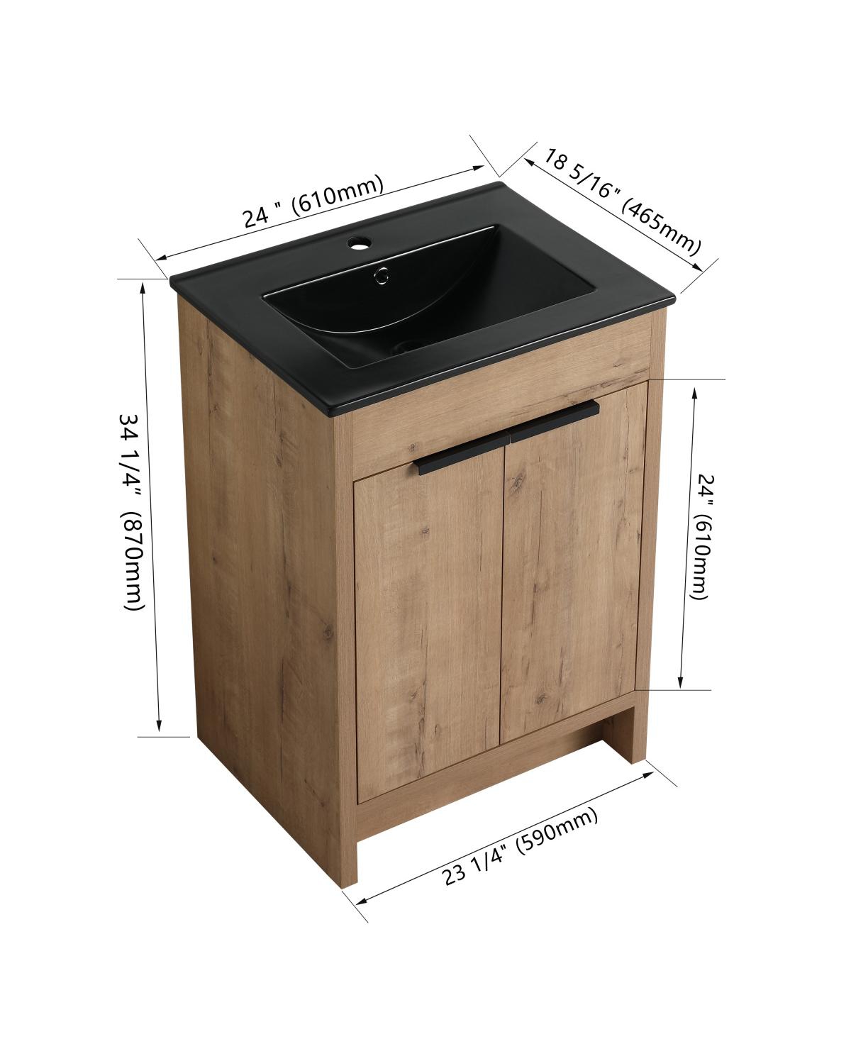 Sillysis Inch Freestanding Bathroom Vanity with Ceramic Sink
