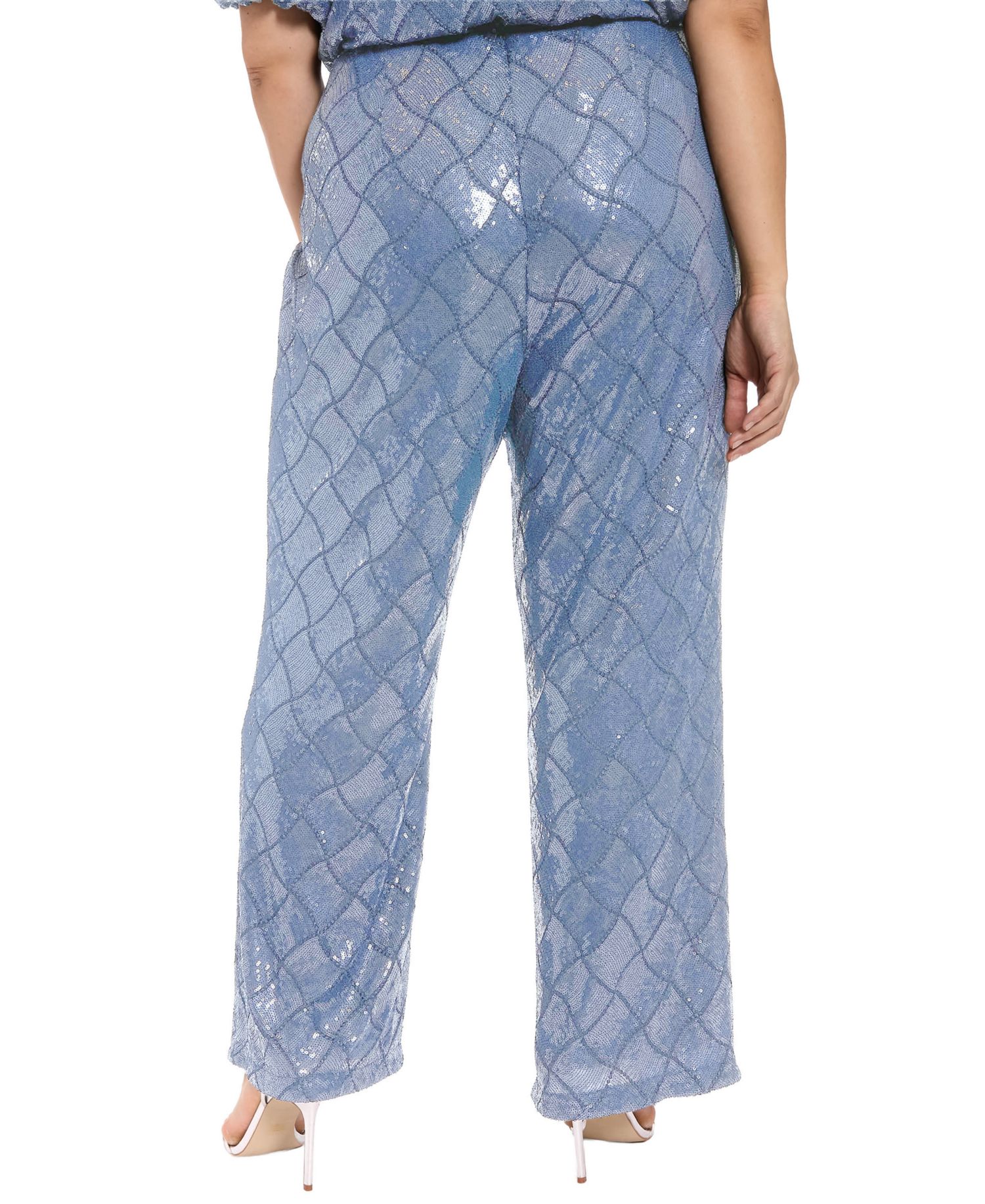 Plus Size Sequined Pull-On Pants