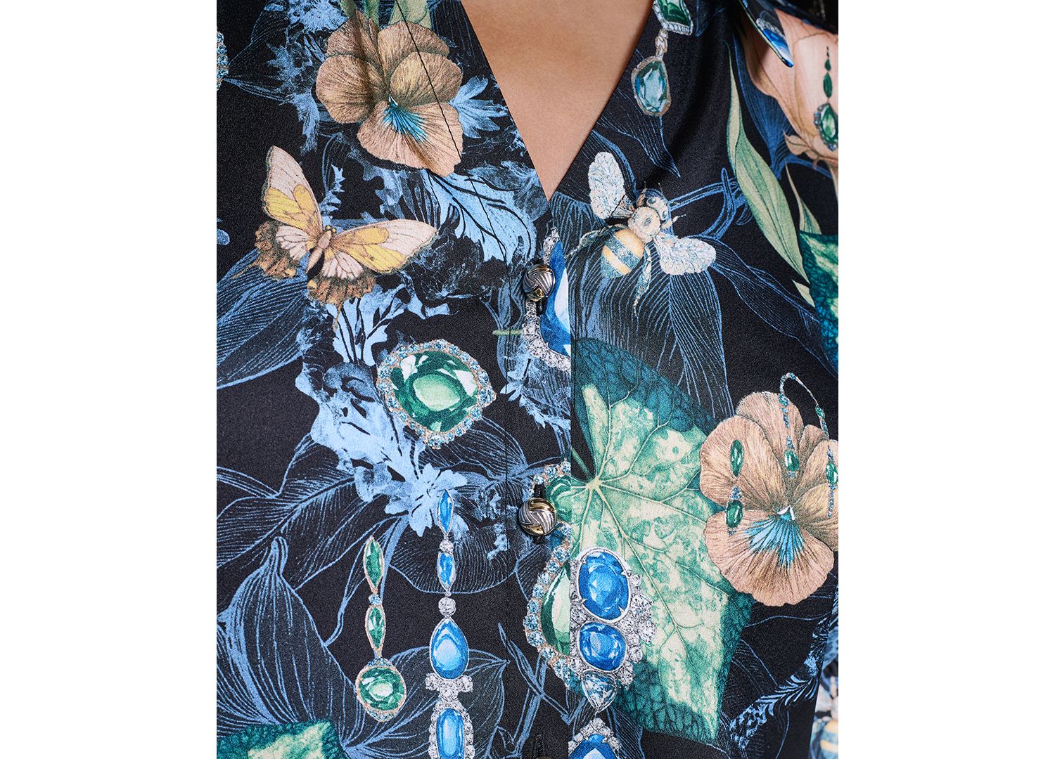 Petite Collared Printed Woven Top