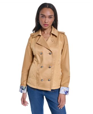 Petite Cropped Button-Front Jacket