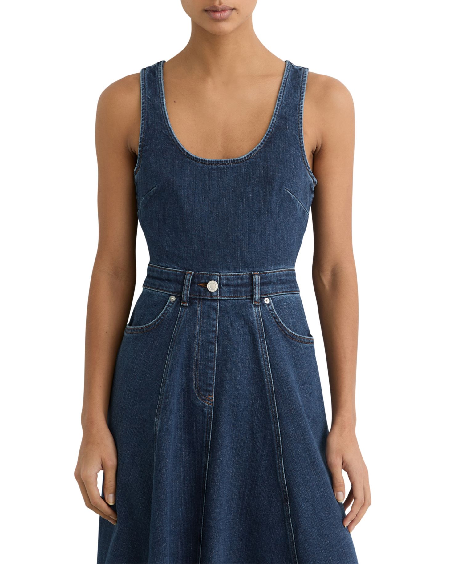 Women's Rosie Waisted Denim Midi Dress