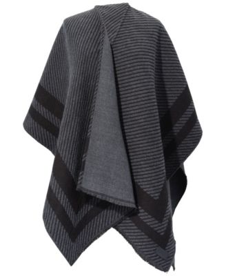 Woven Twill Border Ruana