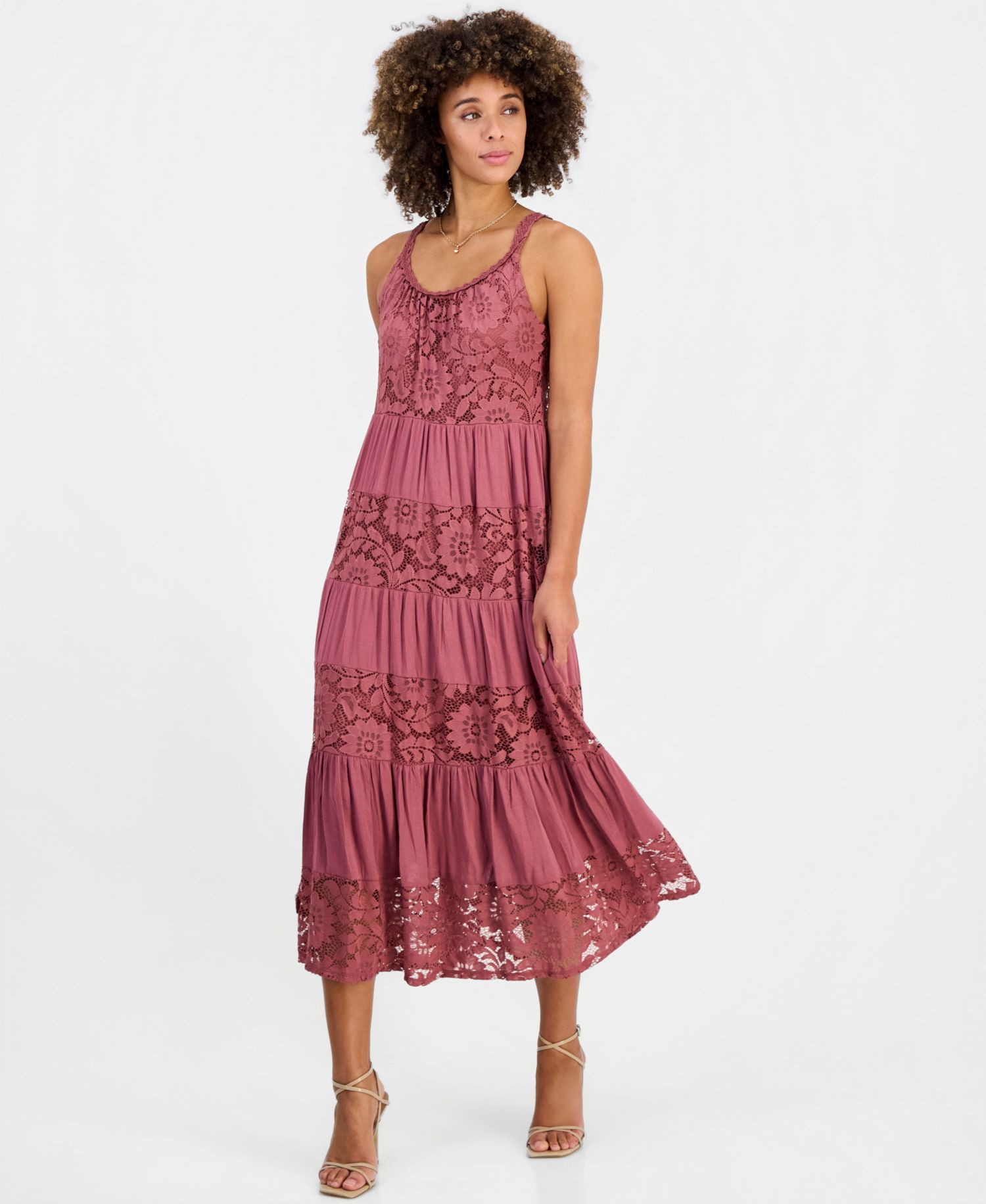 Women's Lace-Trim Maxi Dress