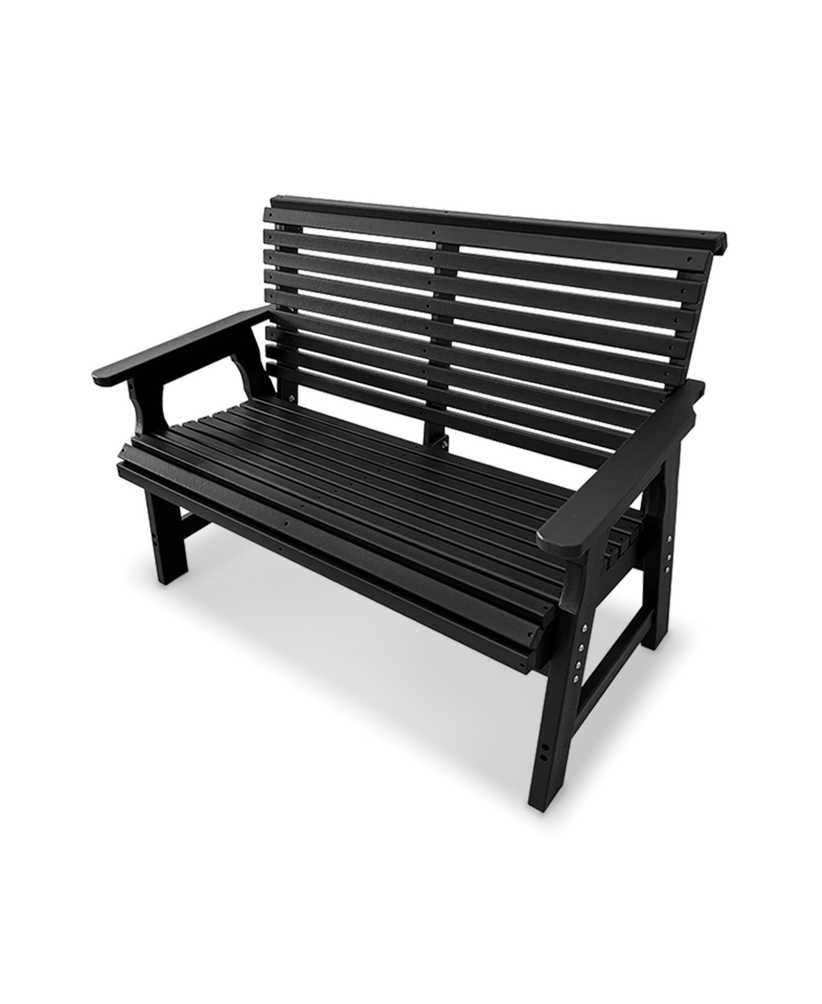 Mega Casa Hdpe All-Weather Outdoor Bench, Heavy-Duty Garden Patio Park Bench with Supportive Backrest for Porch and Backyard