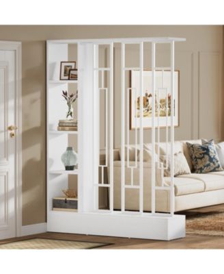 Wall Room Divider with Display Shelves, 70.9" Modern Freestanding Room Divider Screen with Sturdy Base, Wall Partition