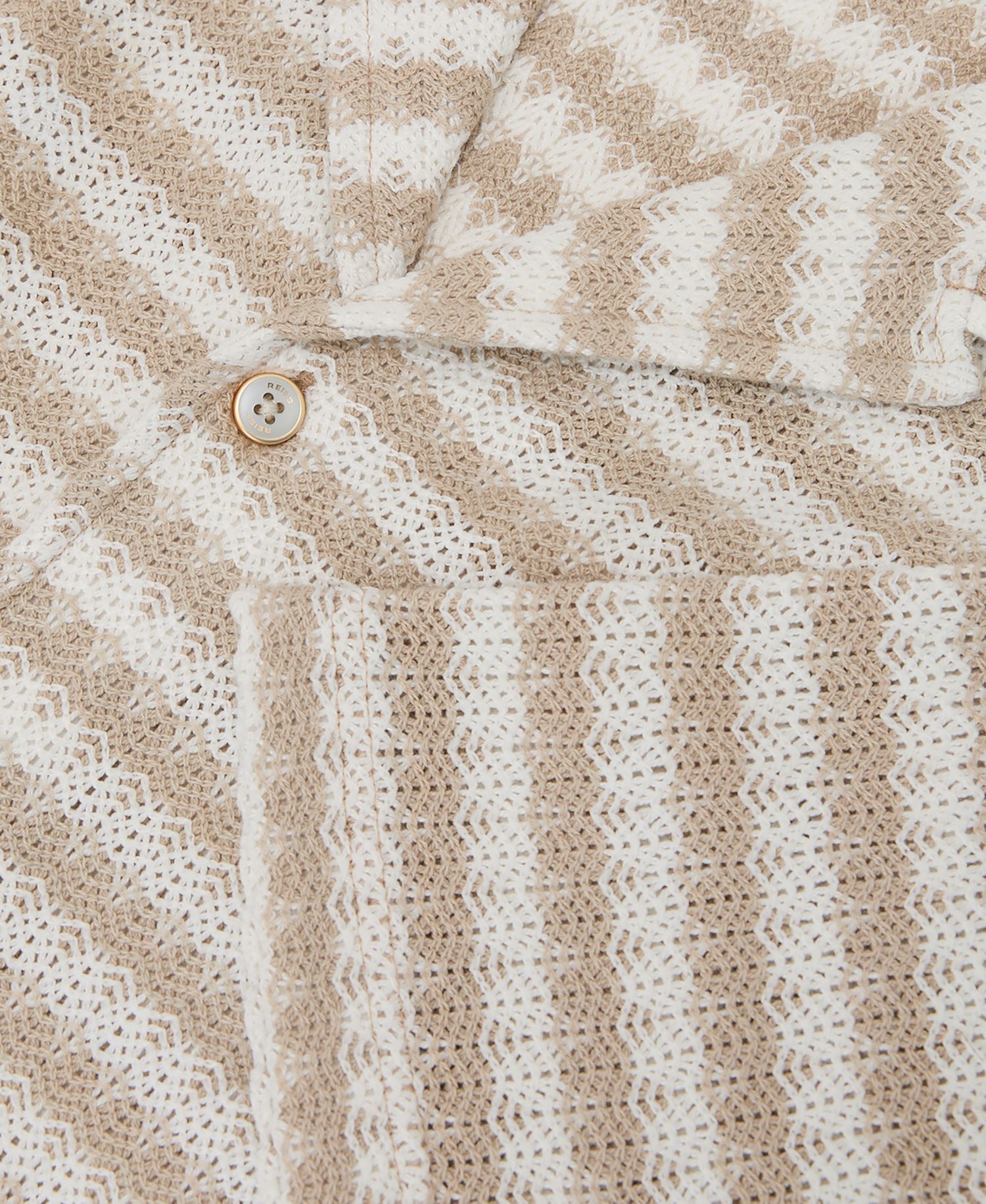 Men's Island Stripe Crochet Cuban Shirt