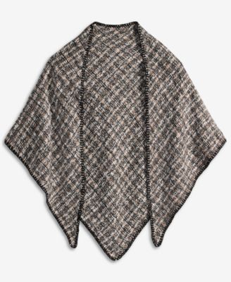 Women's Chenille Space-Dye Triangle Black Wrap Scarf