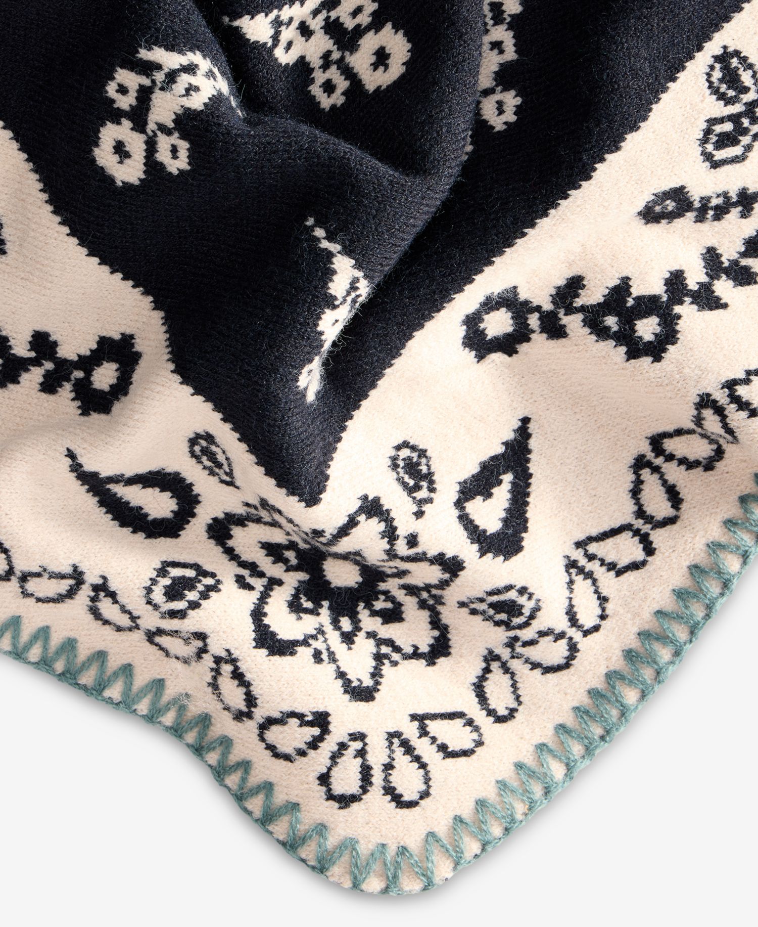 Women's Paisley Bandana Print Triangle Knit Scarf