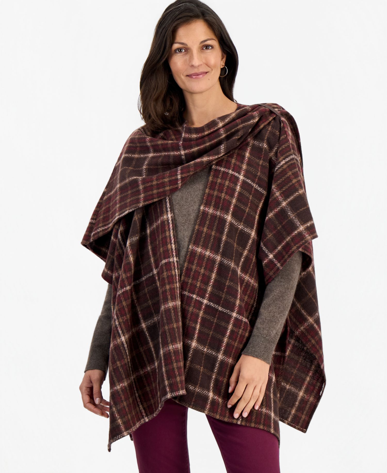 Women's Menswear Plaid Wrap