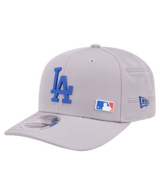 Men's Gray Los Angeles Dodgers Laser Perforated 9SEVENTY Adjustable Hat