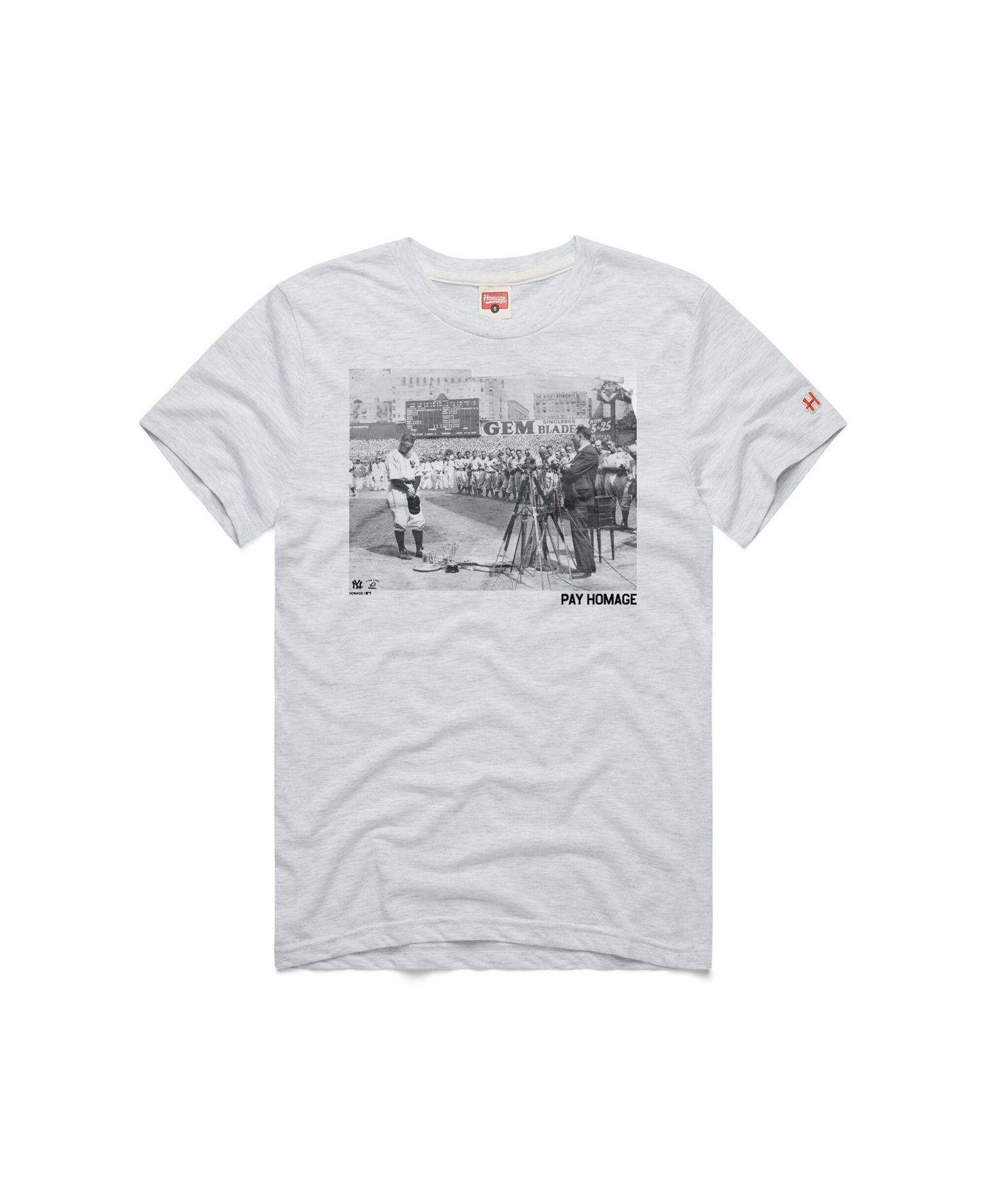 Men's Lou Gehrig Ash New York Yankees Cooperstown Collection Pay Tri-Blend T-Shirt
