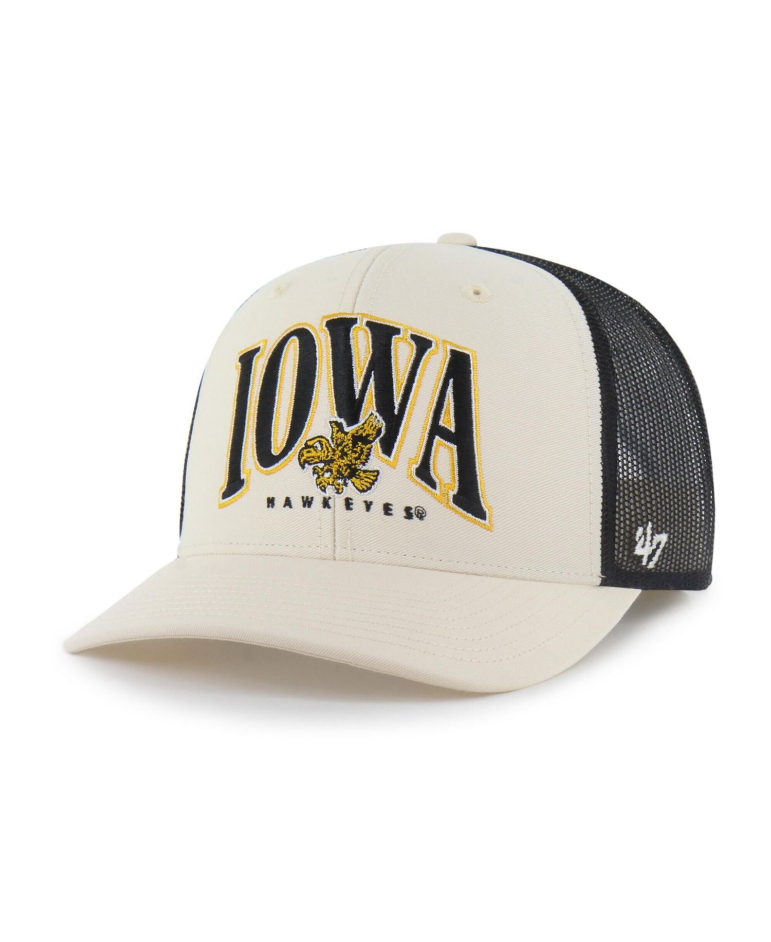 Men's Natural Iowa Hawkeyes Drawbridge Trucker Adjustable Hat
