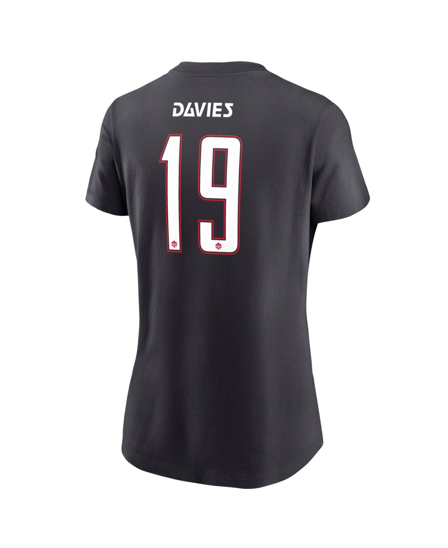 Women's Alphonso Davies Black Canada Soccer Away Name & Number T-Shirt