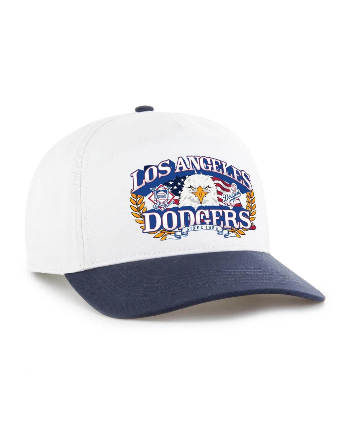 '47 Brand Men's White/Navy Los Angeles Dodgers Americana Eagle Hitch Adjustable Hat