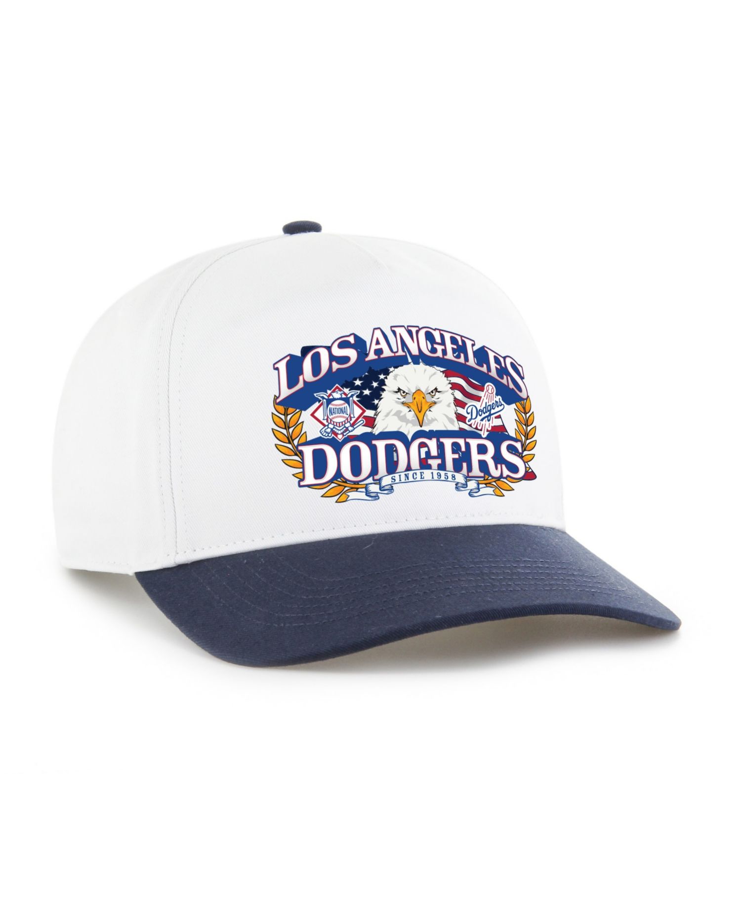 Men's White/Navy Los Angeles Dodgers Americana Eagle Hitch Adjustable Hat