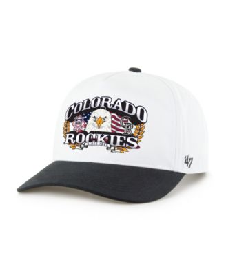 Men's White/Black Colorado Rockies Americana Eagle Hitch Adjustable Hat