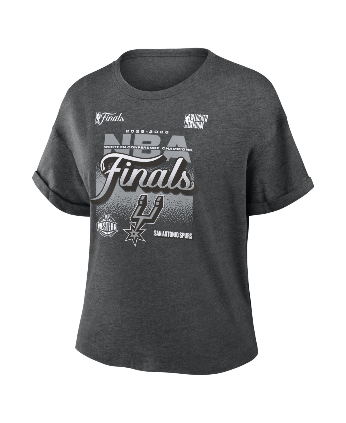 Fanatics Women's Charcoal San Antonio Spurs 2026 Nba Western Conference Champions Locker Room Tri-Blend T-Shirt