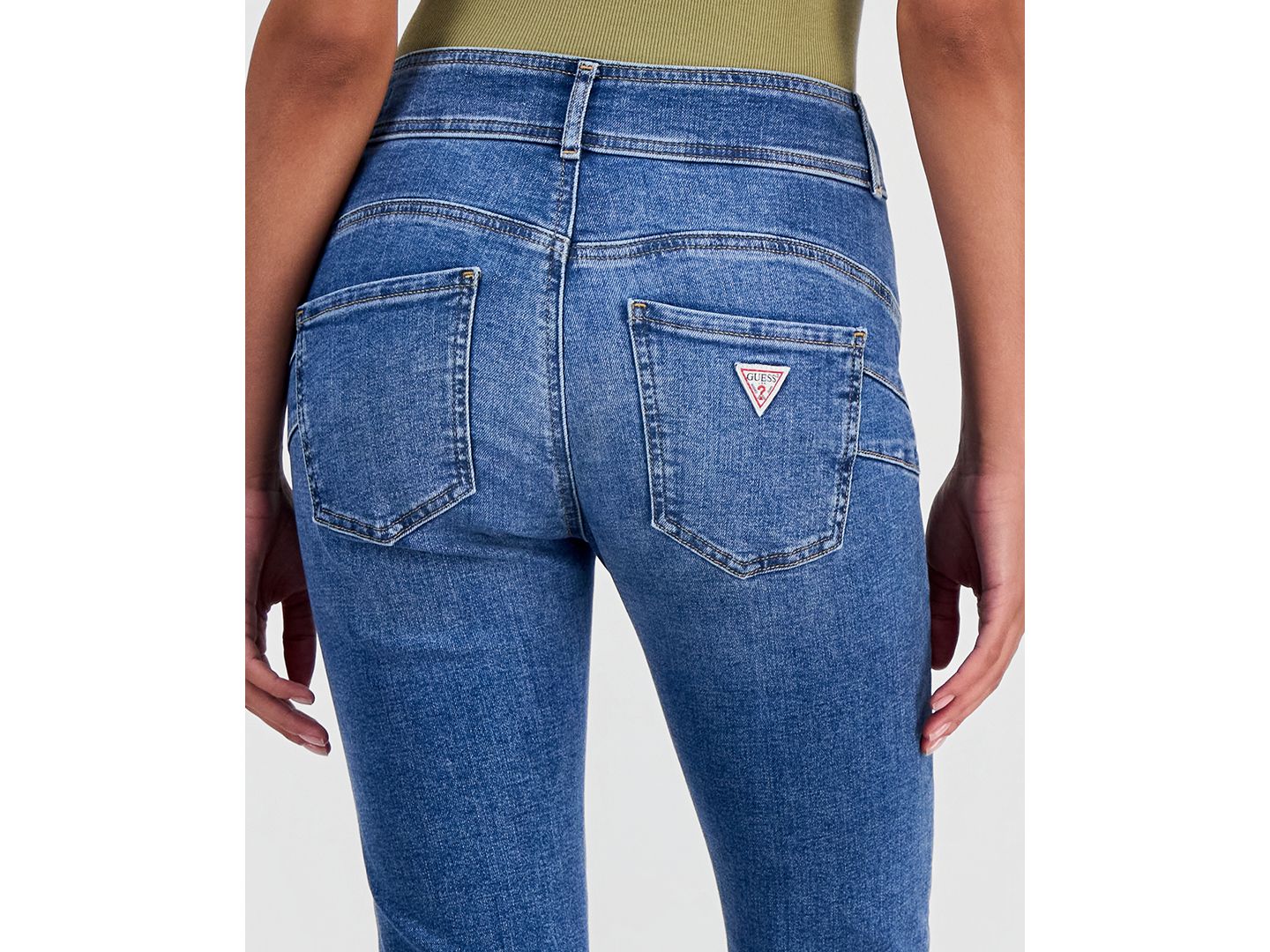 Женские джинсы GUESS Shape Up High-Rise Bootcut Slim-Fit, цвет: Timeless Mid — фото 5