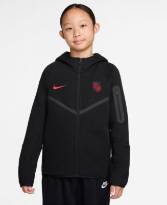 NIKEテックフリース　パーカー drip uk us swag Nike Big Boys and Girls Black USMNT Tech Fleece Full-Zip Hoodie