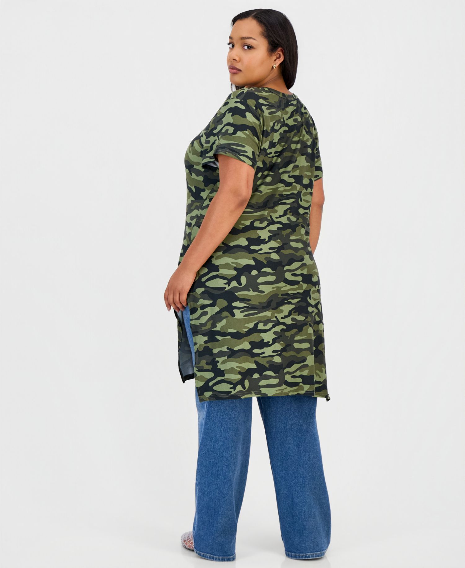 Trendy Plus Size Printed V-Neck Tunic