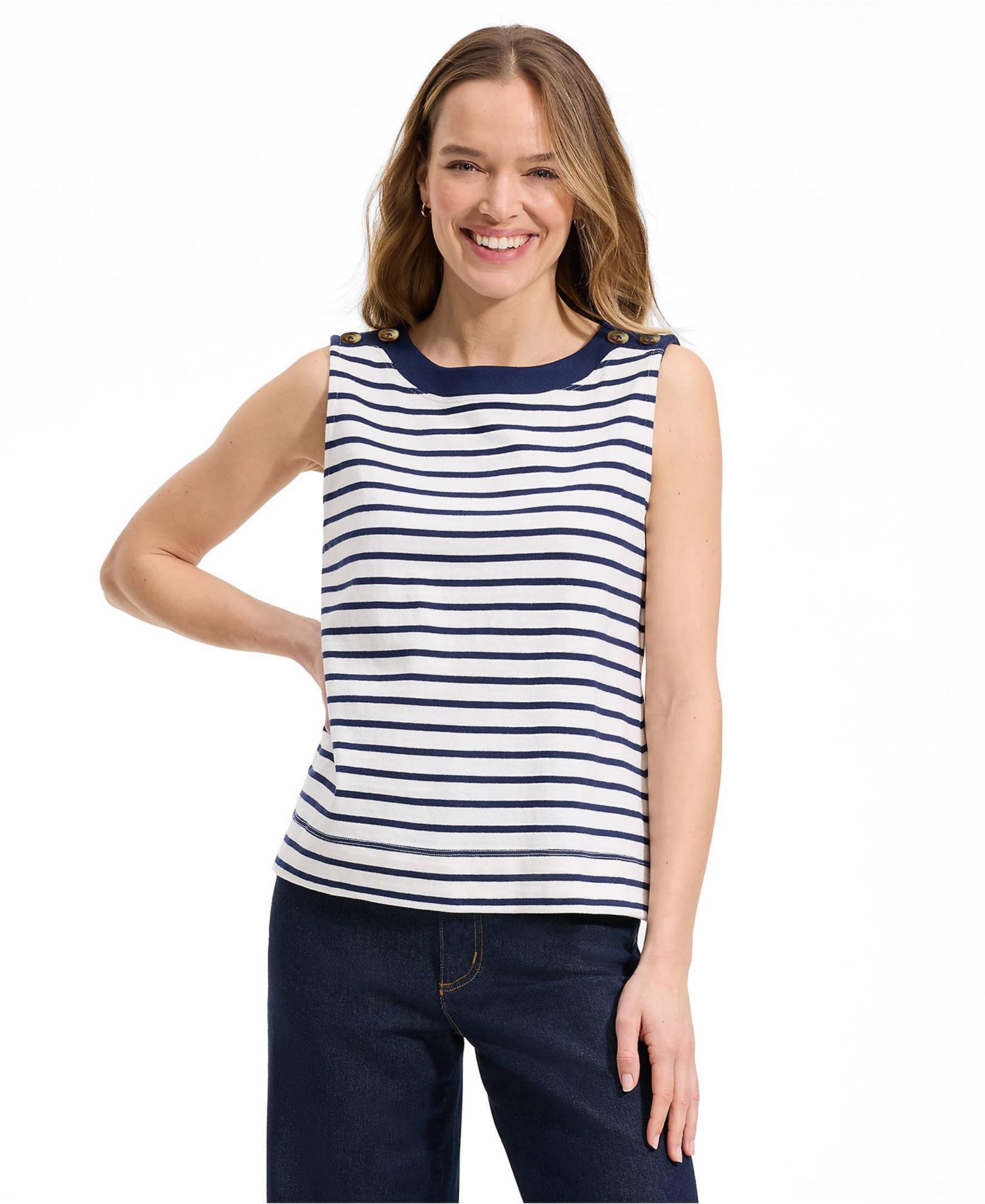 Women's Mariner Button Shoulder Tank