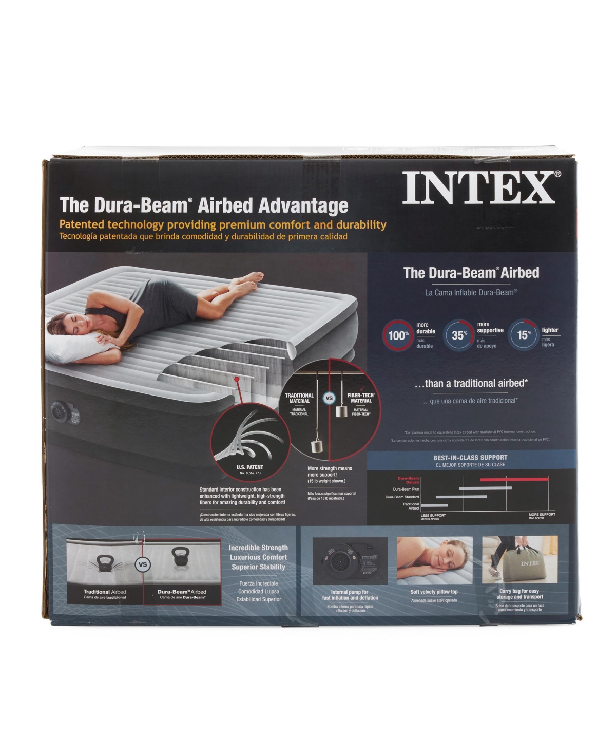 Intex 18" Inflatable Elevated Air Mattress Bed w/Built In Pump, King (2 Pack)