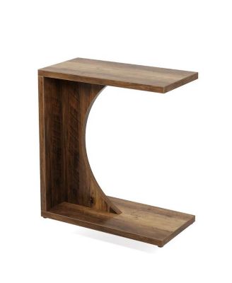 Sofa Side Table Nightstand with C-Shaped Design for Space-Saving Use