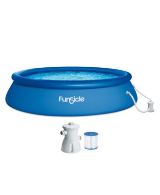 Quickset Inflatable Ring Top Outdoor Above Ground Pool with Pump