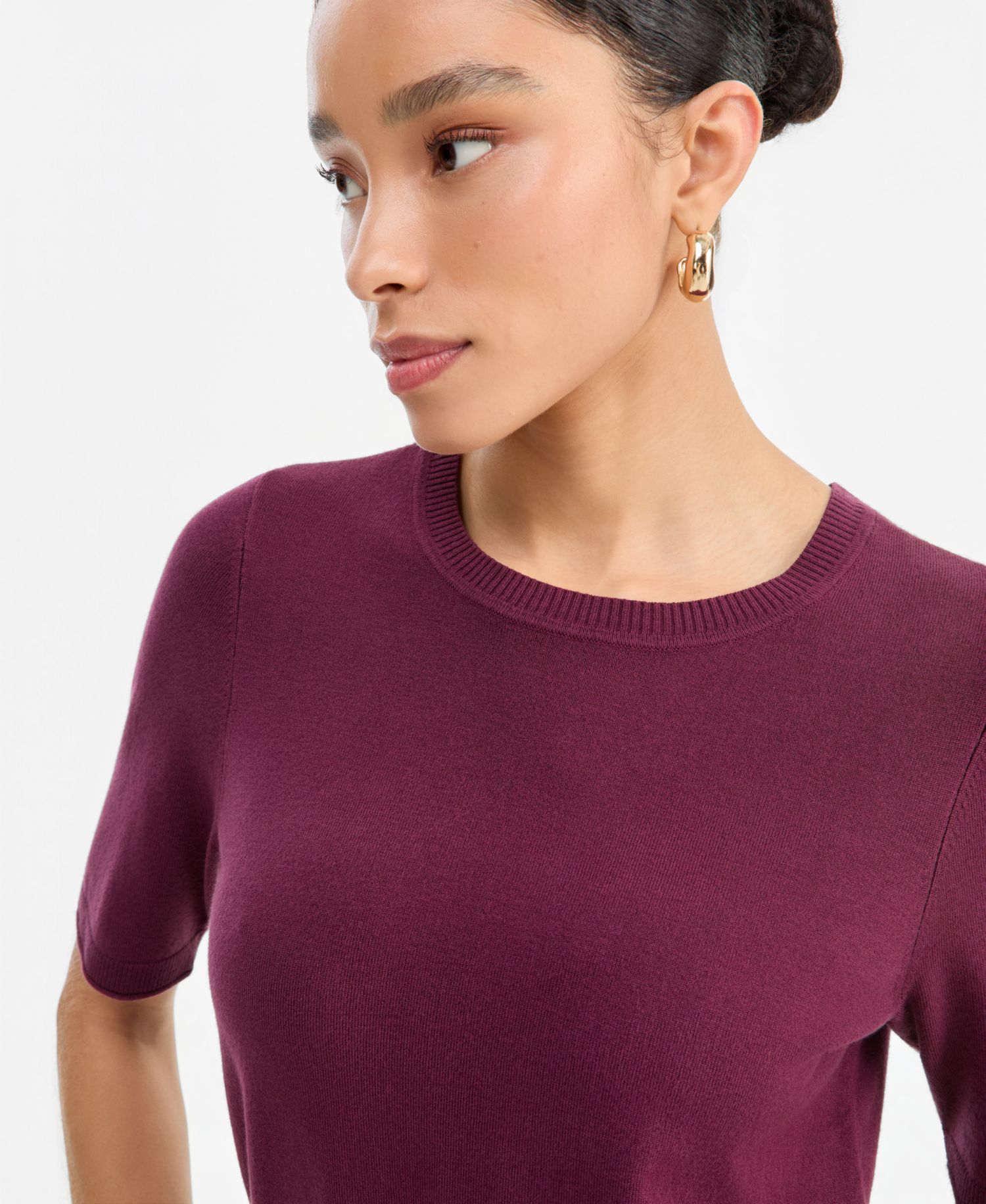 Women's Elbow-Sleeve Crewneck Sweater