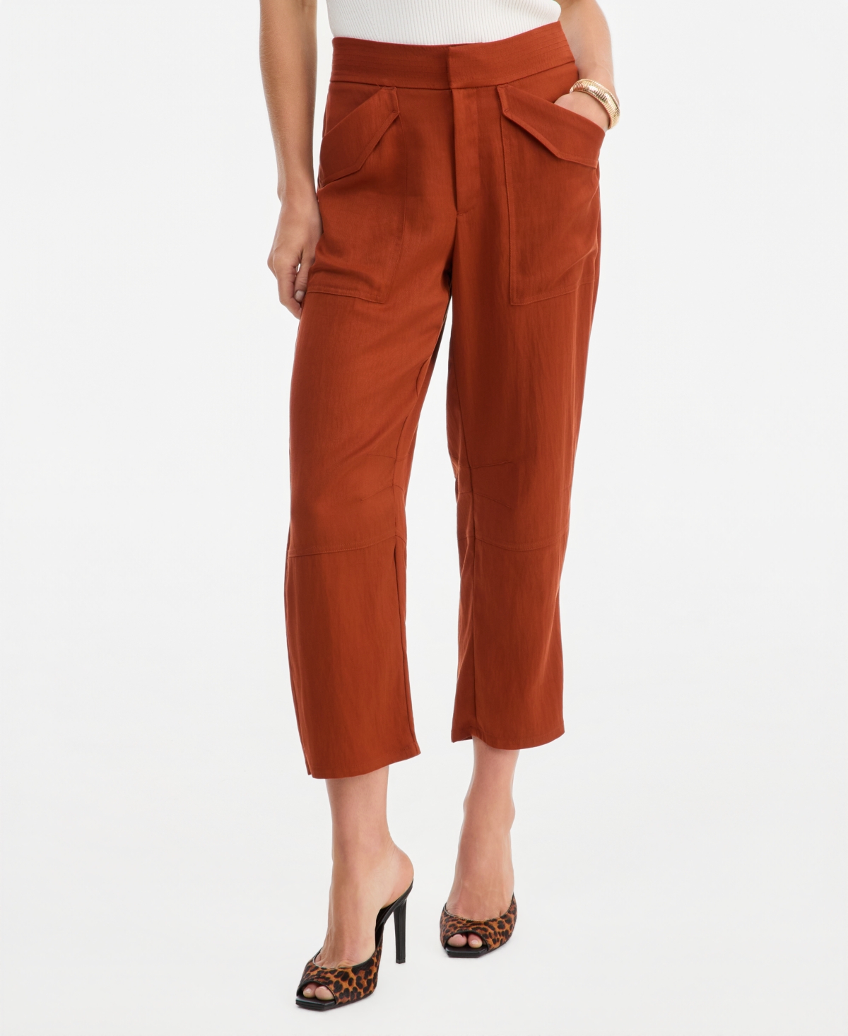 I.n.c. International Concepts Women's High-Rise Cropped Barrel Pants, Macy's Exclusive
