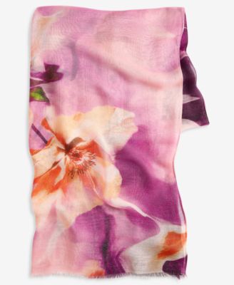 Watercolor Mia Floral Oblong Scarf