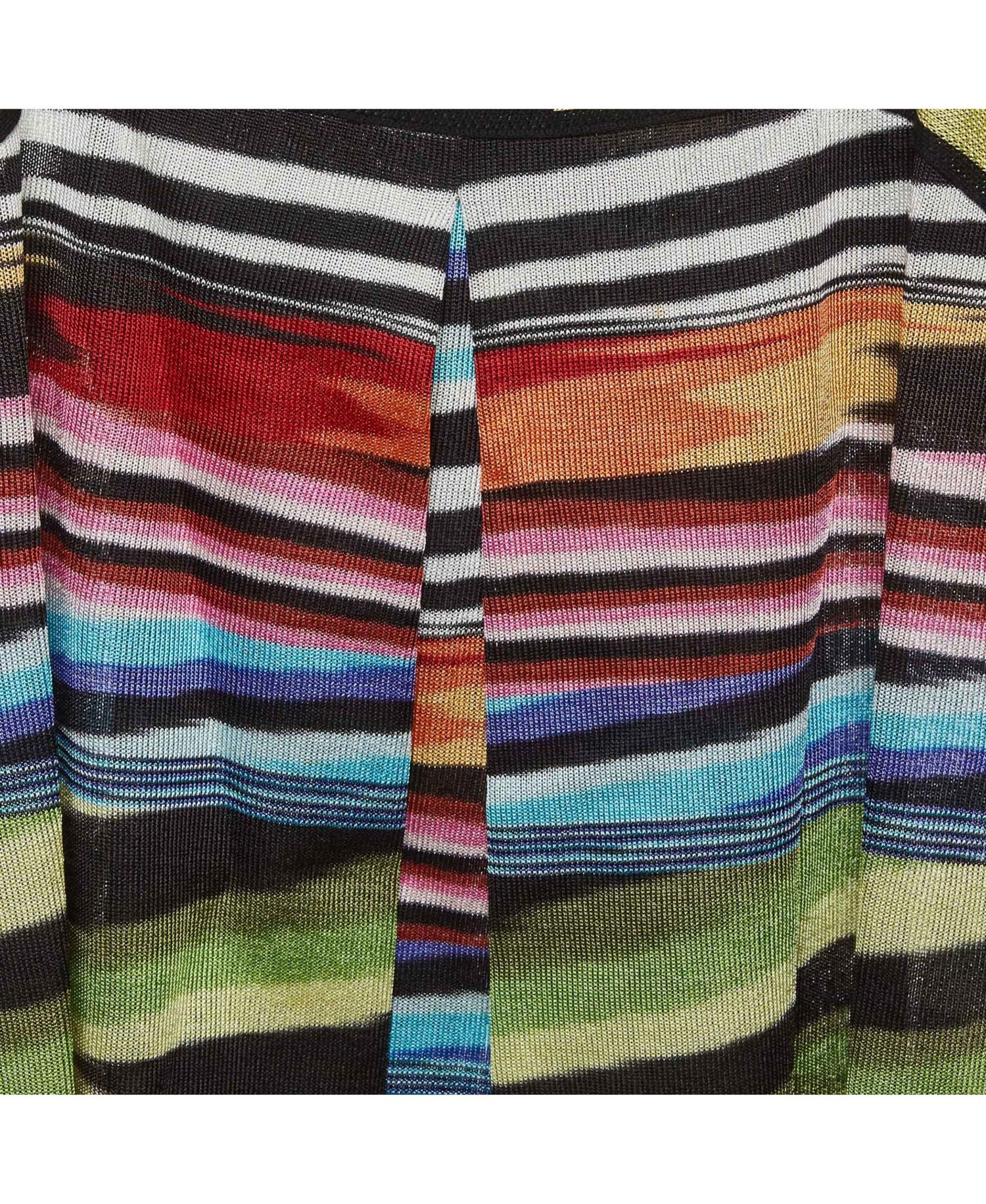 Women's Multicolour Stripe Knit Strappy Mini Dress