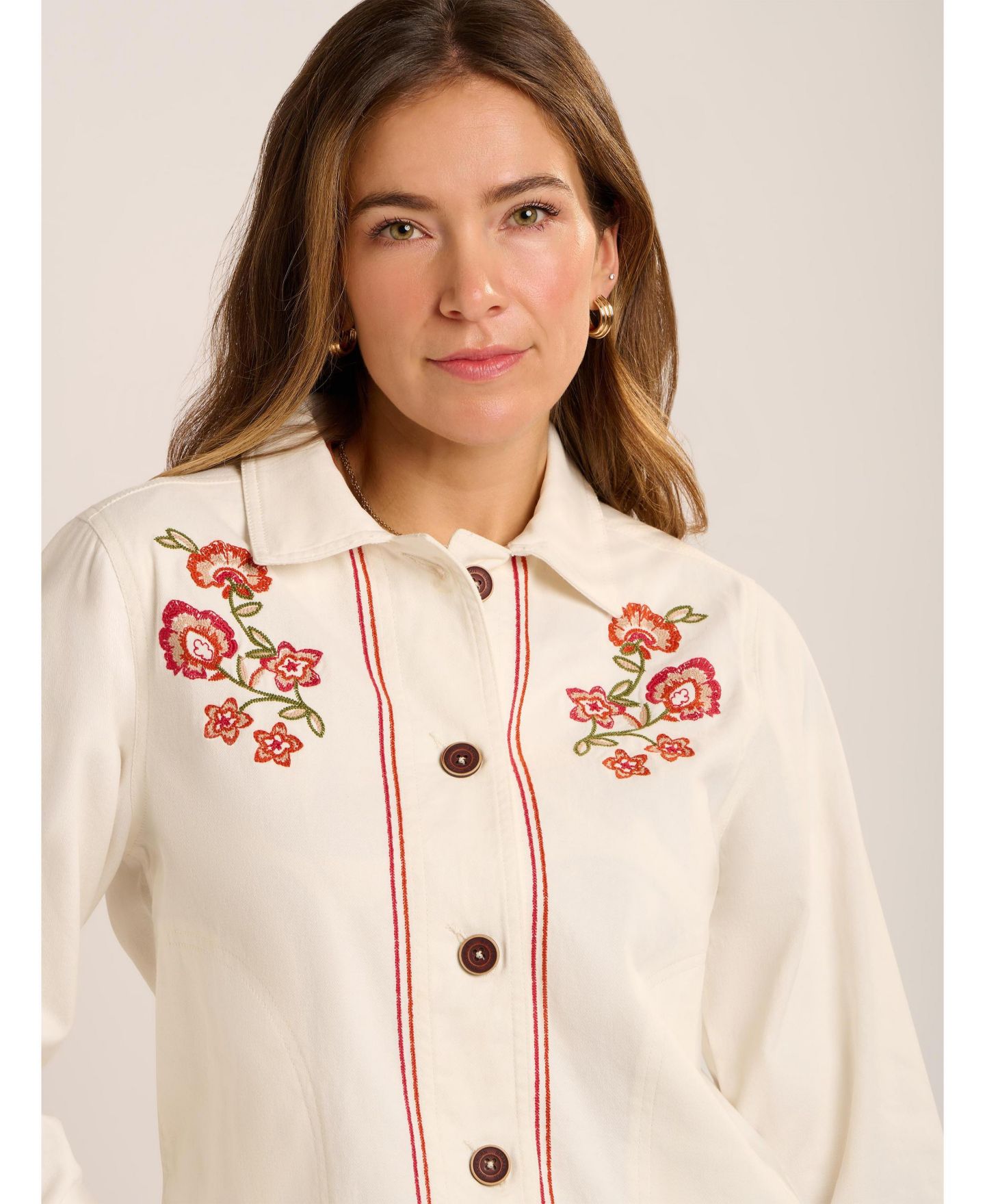 Женская куртка Brakeburn Celestina Floral Embroidery, цвет: Кремовый — фото 8