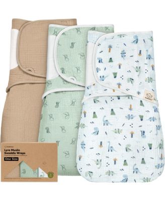 3pk Lyra Muslin Swaddles for Newborns, 100% Organic Cotton Baby Swaddle Sleep Sack for 0-6 Months Girls, Boys