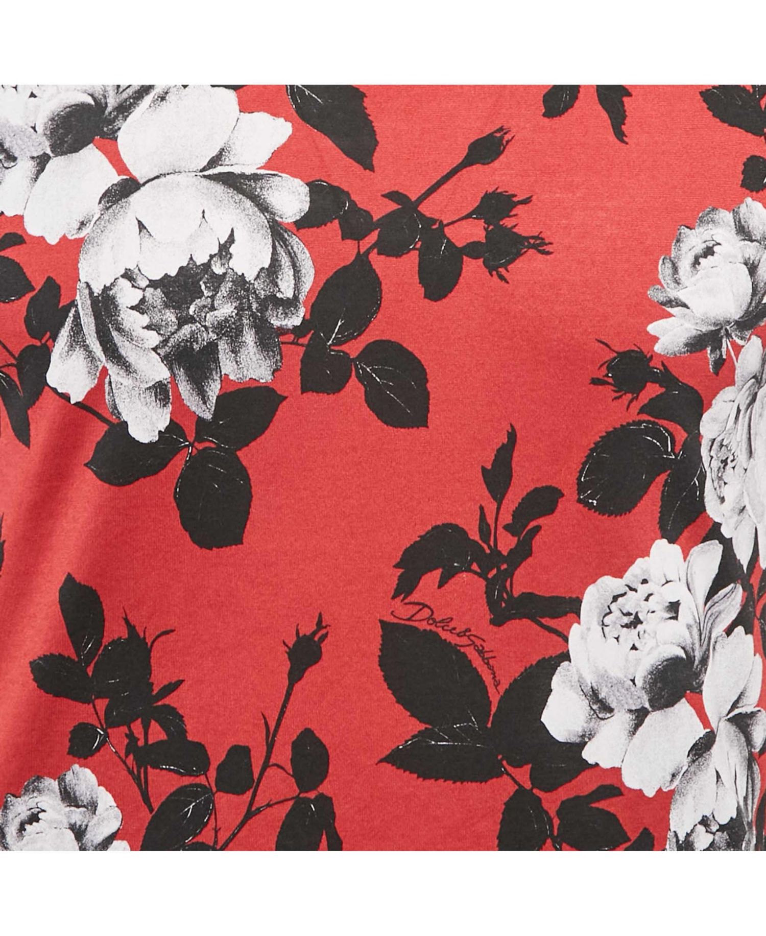 Men's Pre-Owned Dolce and Gabbana Print Cotton Crewneck T-Shirt