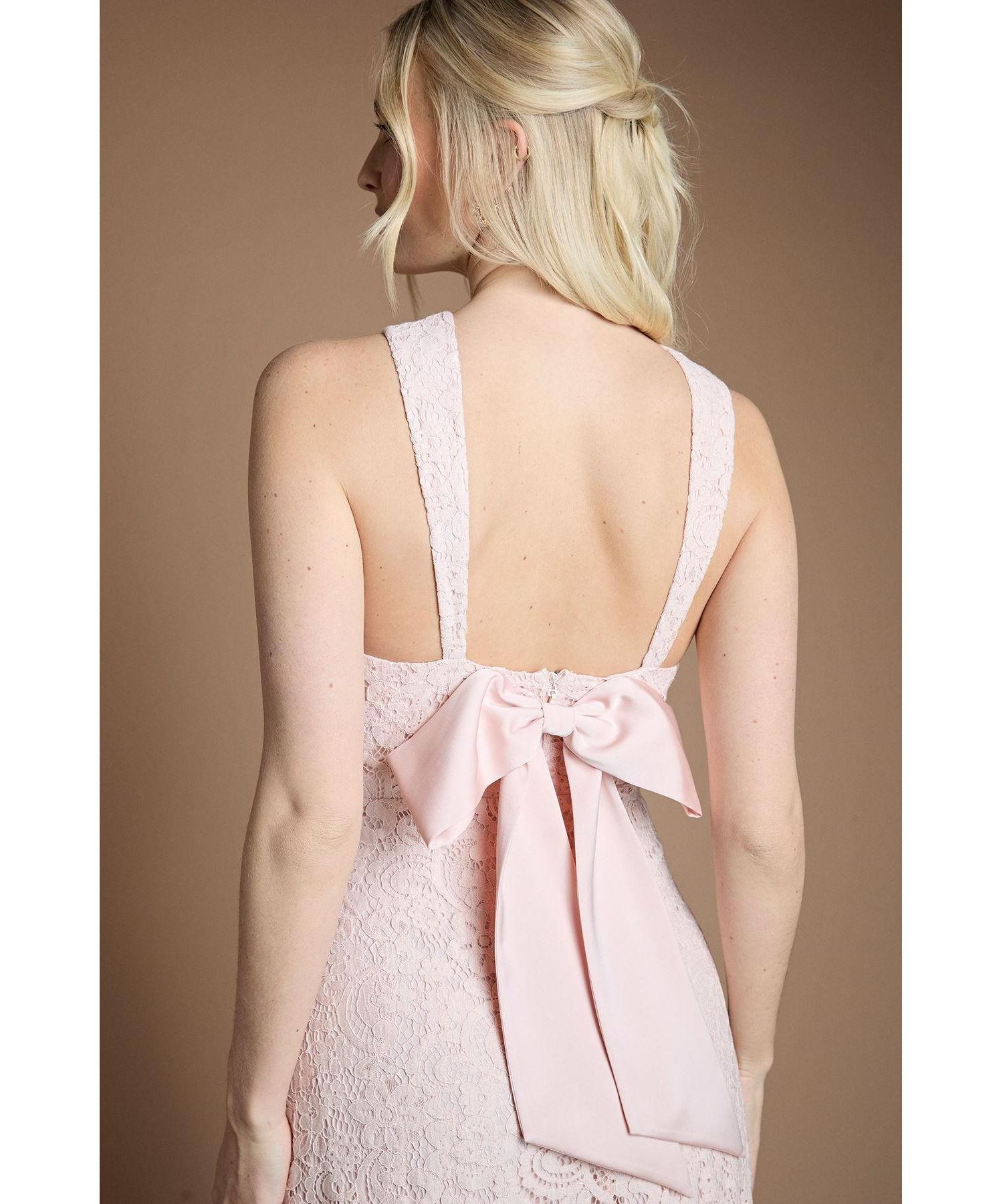 Women's Cross Halter Neck Bridesmaid Maxi Dress