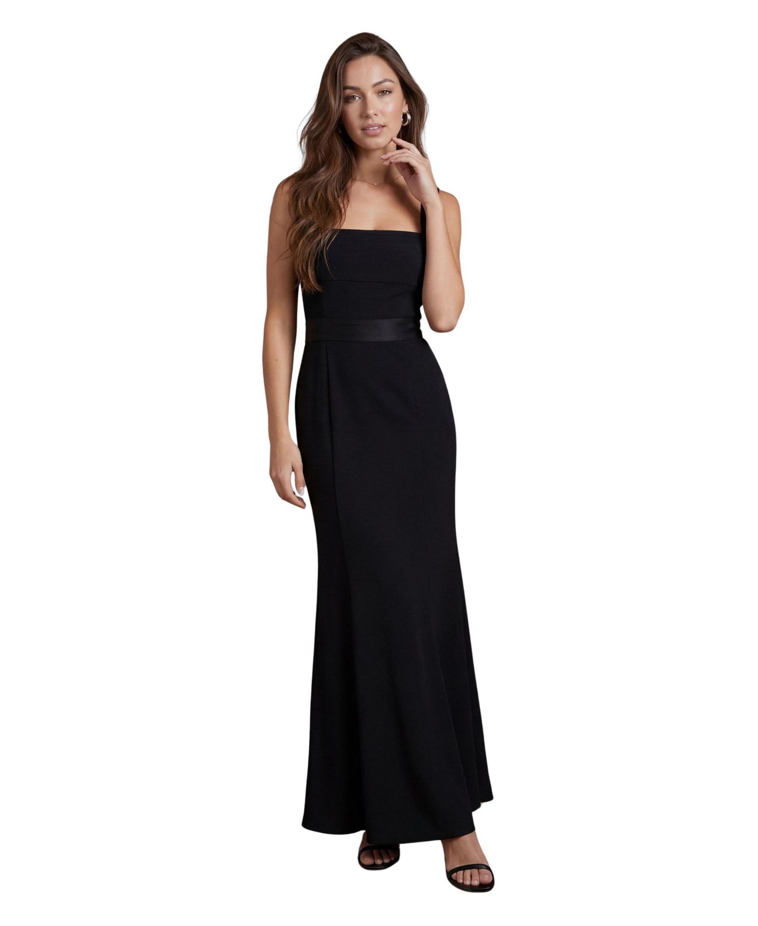 Women's Square Neck Satin Maxi Dress