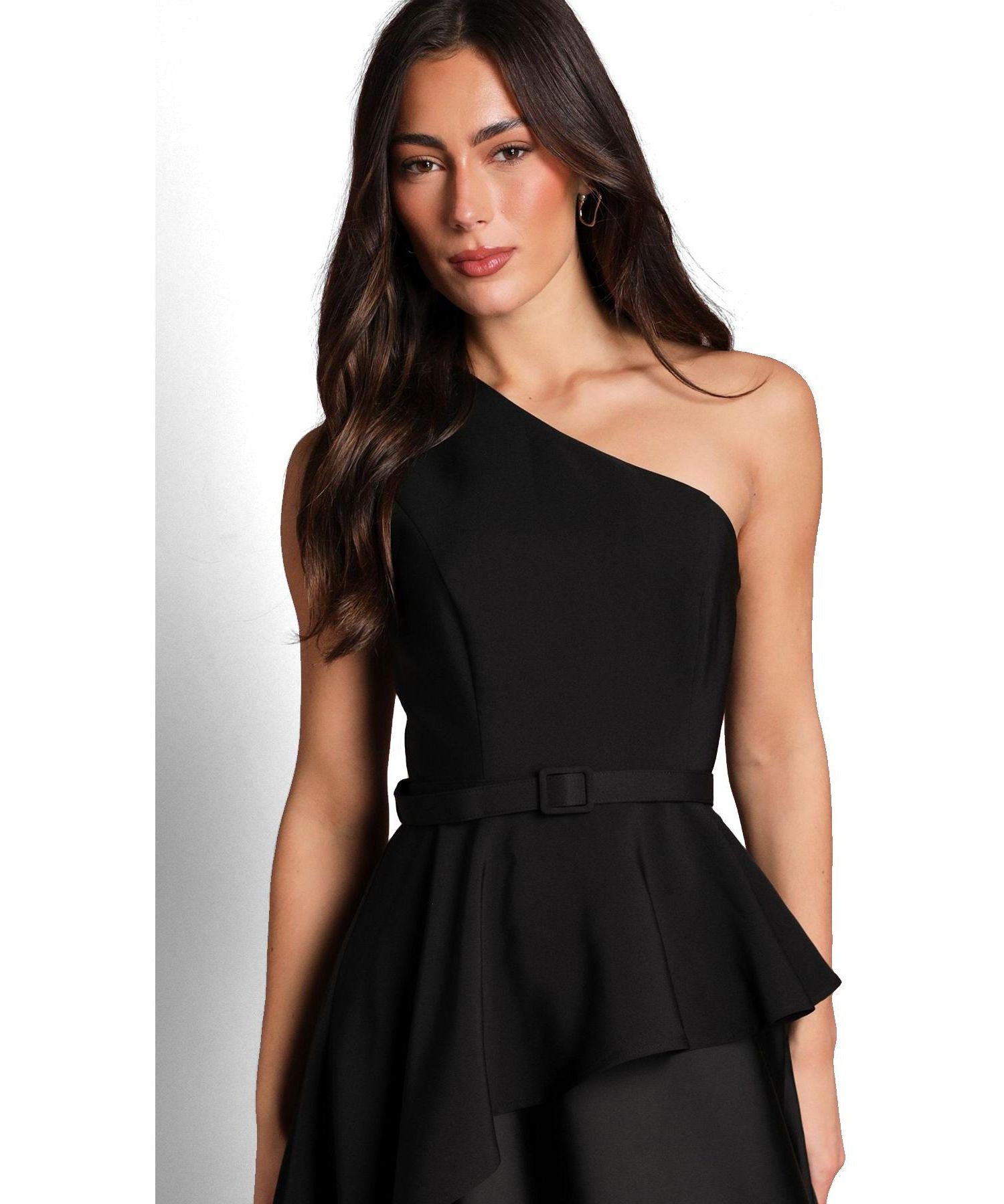 Women's One Shoulder Satin Maxi Dress