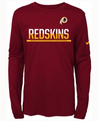 Nike Kids Washington Redskins Team Practice Long Sleeve T Shirt Big Boys 8 20 Macy s