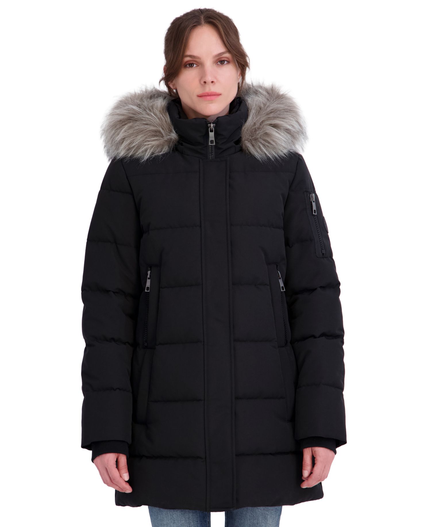 Women's Faux-Fur-Trim Hooded Puffer Coat