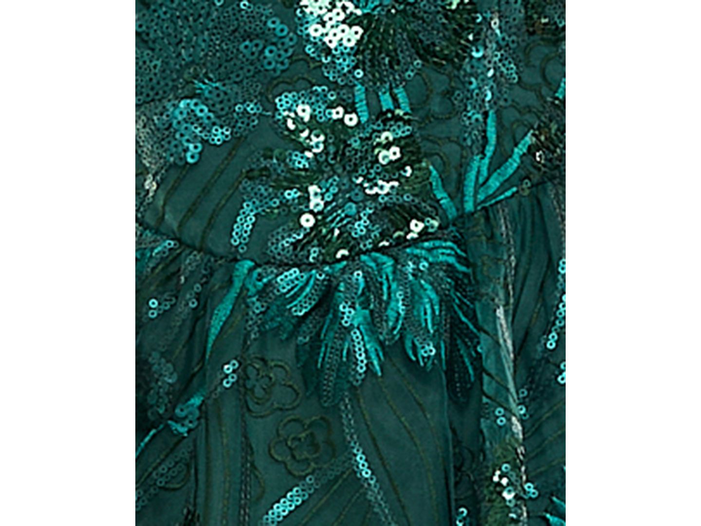 Женское платье SENI & CADE Juniors' Straight Neck Embroidered Sequin Fit & Flare Mini, цвет: Изумрудный — фото 5