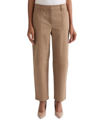 Women's Mid-Rise Barrel-Leg Twill Jeans
