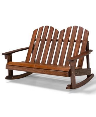 Adirondack Rocking Chair Kid Backrest Armrest Solid Wood