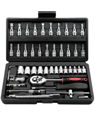 Socket Ratchet Wrench Set Bit Metric Extension Bar Auto Repairing Household
