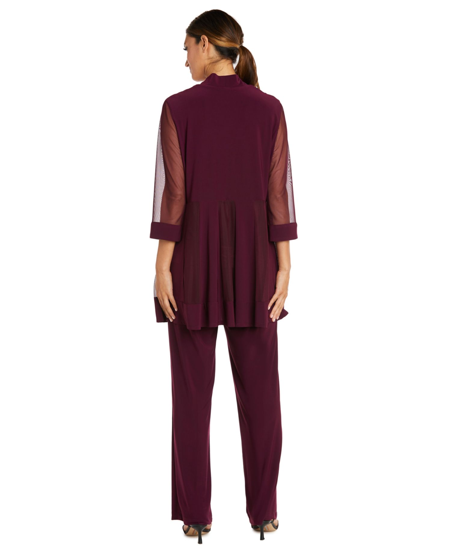 Petite 2-Piece Jacket Top & Pants Set