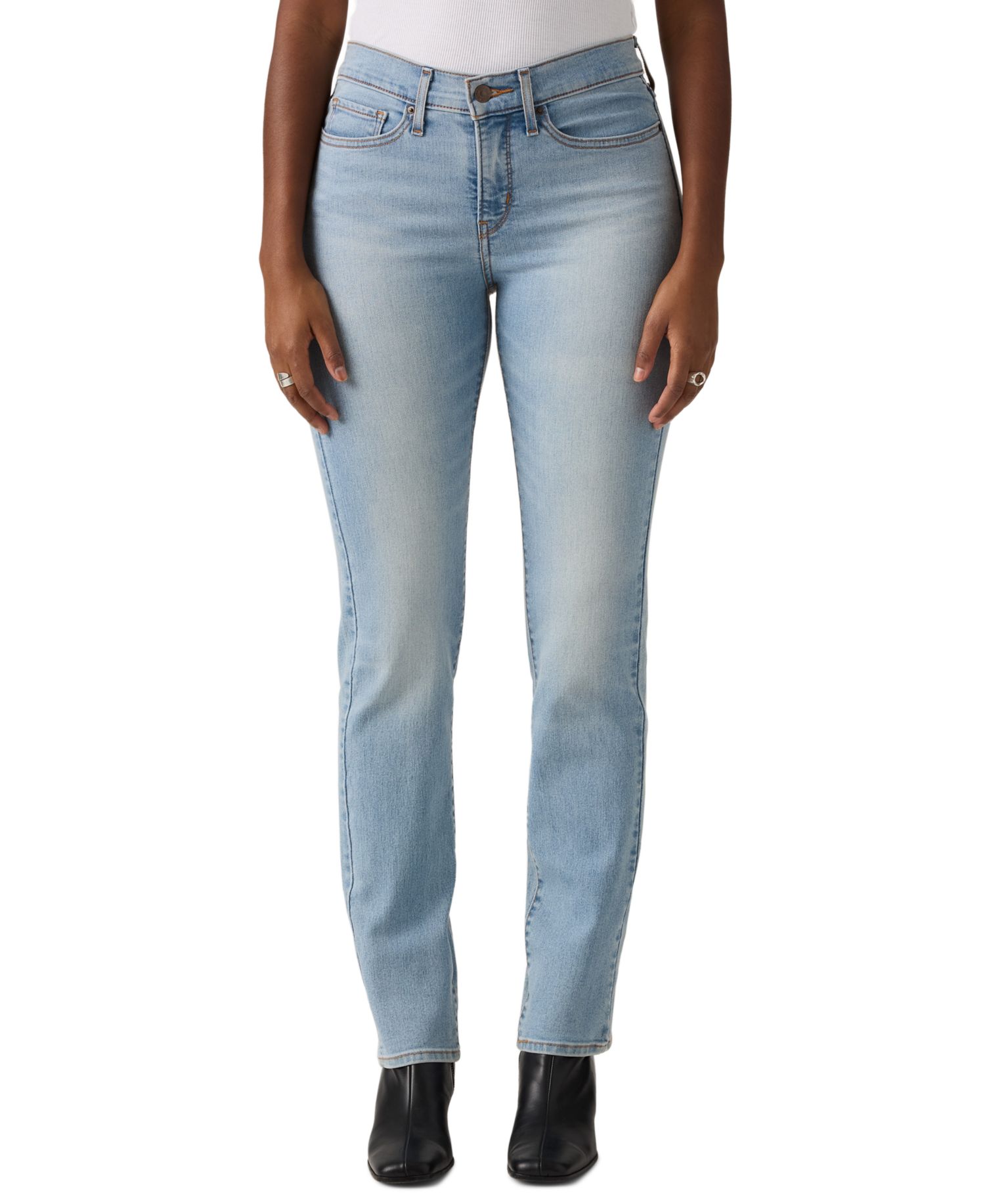 Trendy Plus Size 314 Mid-Rise Shaping Straight-Leg Jeans