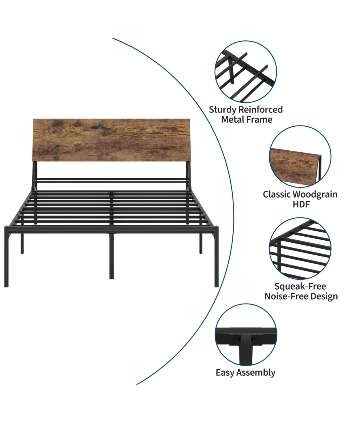 homfan Metal Platform Bed Frame